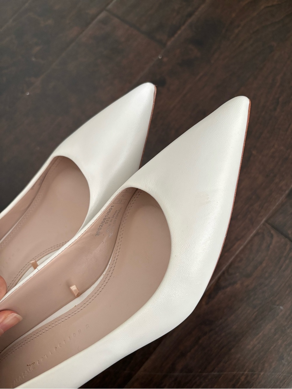 Zara Pointed-Toe Heels in White - Picture 8 of 8